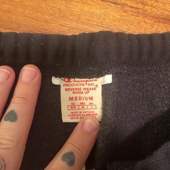 Champion Fleece Black Sweatpants Medium Men’s - Picture 3 of 5